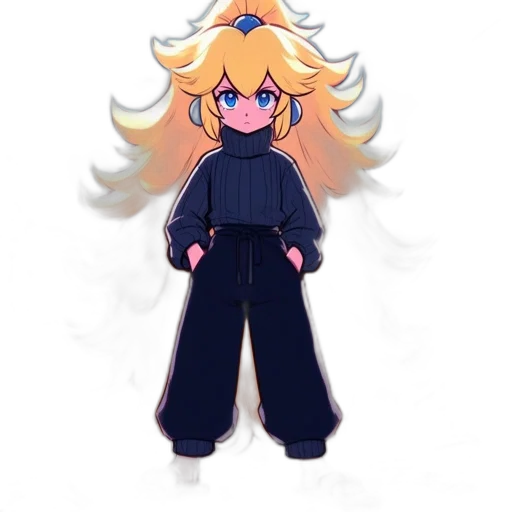 jacket, hair, staff, dress transparent PNG cut-out
