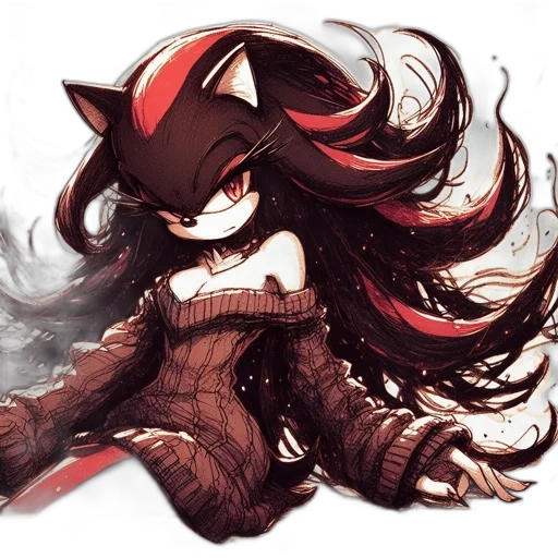 hair, mask, weapon, fantasy art transparent PNG cut-out
