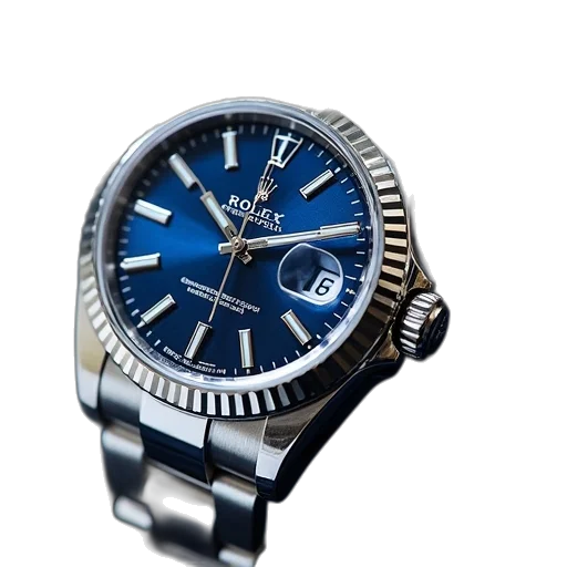 jewelry, silver, rolex, wristwatch transparent PNG cut-out