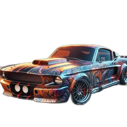 car, 3d render, concept art, photorealistic transparent PNG cut-out
