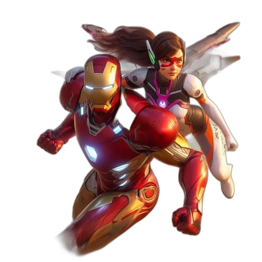 robot, concept art, 3d render, comic book art transparent PNG cut-out