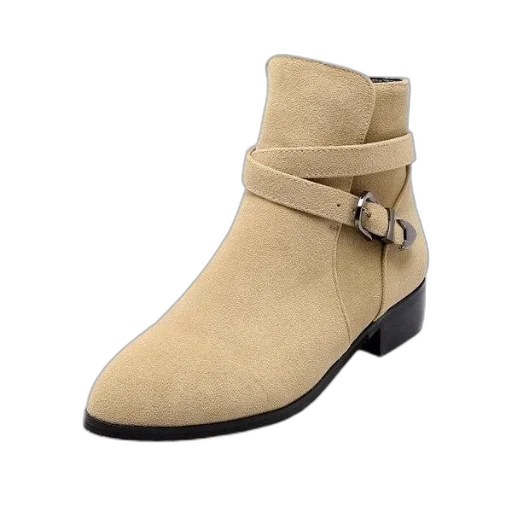 shoes, beige, suede, ankle transparent PNG cut-out