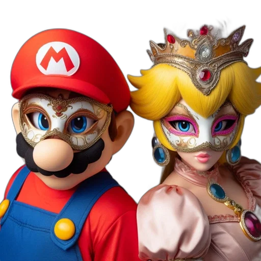 mask, crown, face, 3d render transparent PNG cut-out