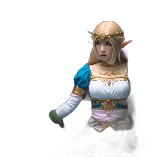 staff, dress, face, 3d render transparent PNG cut-out