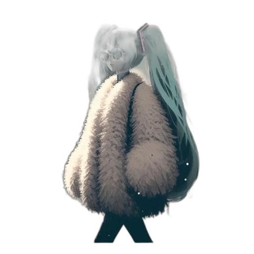 jacket, hair, dress, creature transparent PNG cut-out