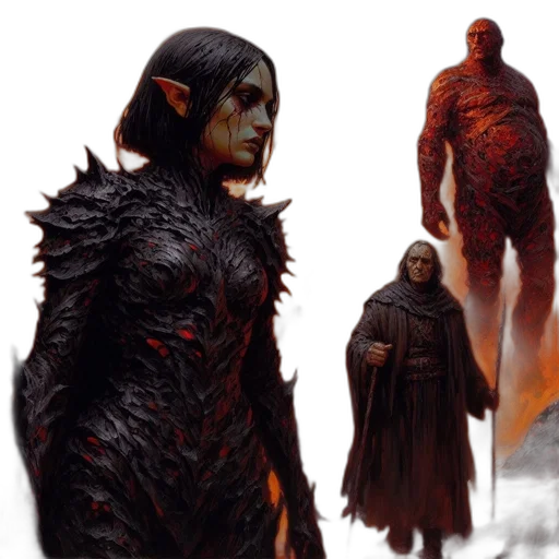concept art, fantasy art, comic book art, red transparent PNG cut-out