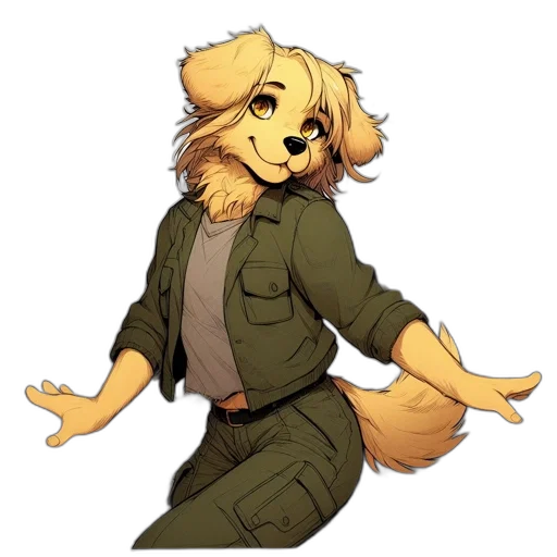 jacket, staff, animal, creature transparent PNG cut-out