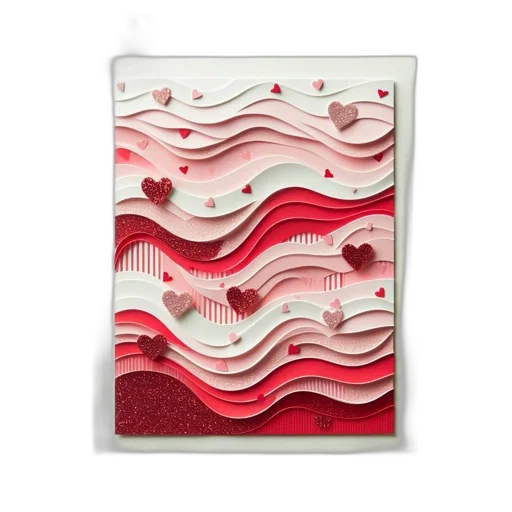 red, intricate, multi-layered, artwork transparent PNG cut-out