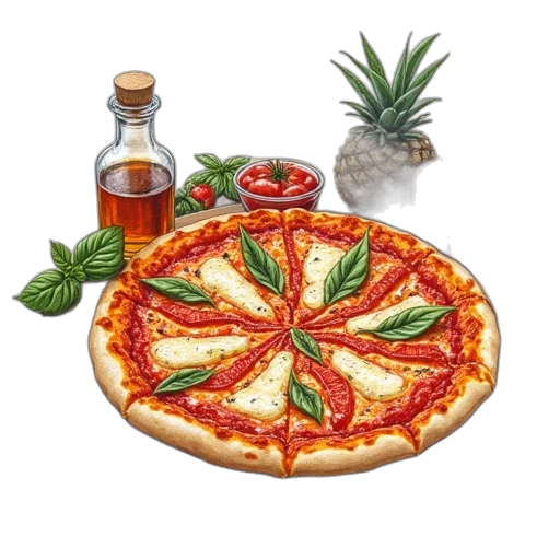 food, 3d render, photorealistic, pizza transparent PNG cut-out