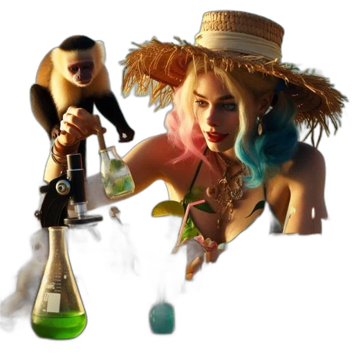 staff, bottle, umbrella, hat transparent PNG cut-out