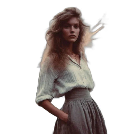 dress, hair, jacket, face transparent PNG cut-out