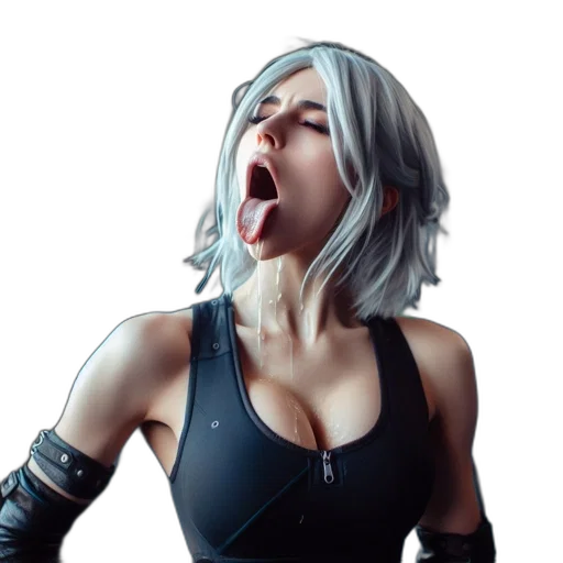 face, weapon, staff, cyberpunk transparent PNG cut-out