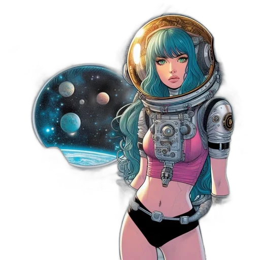 robot, comic book art, concept art, cyberpunk transparent PNG cut-out