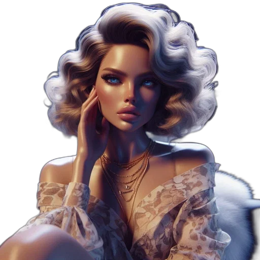dress, hair, face, jewelry transparent PNG cut-out