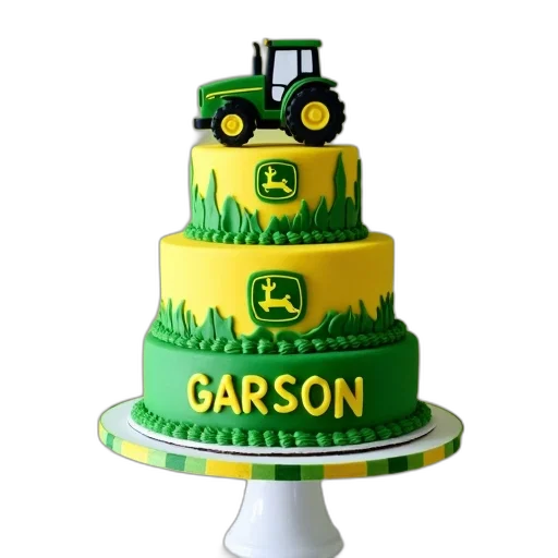 three-tiered, cake, green, yellow transparent PNG cut-out