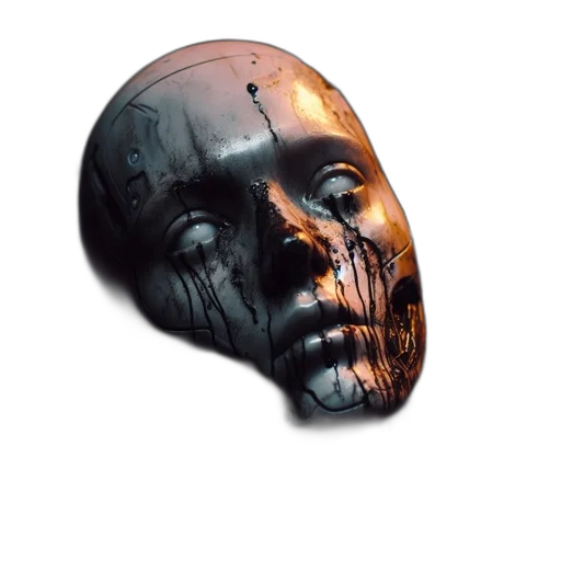 mask, face, robot, photorealistic transparent PNG cut-out