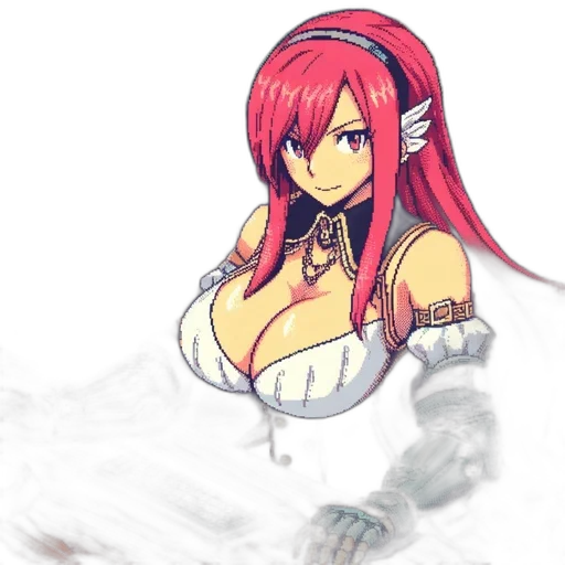 dress, weapon, fantasy art, pixel art transparent PNG cut-out