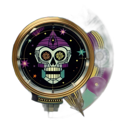 jewelry, vaporwave, futuristic, cityscape-inspired transparent PNG cut-out