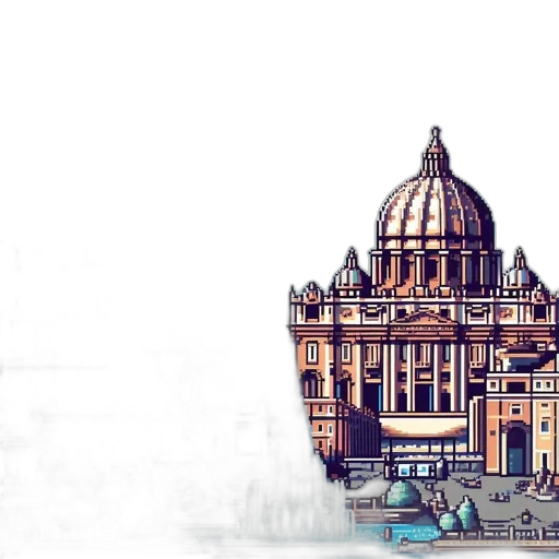 building, concept art, 3d render, pixel art transparent PNG cut-out