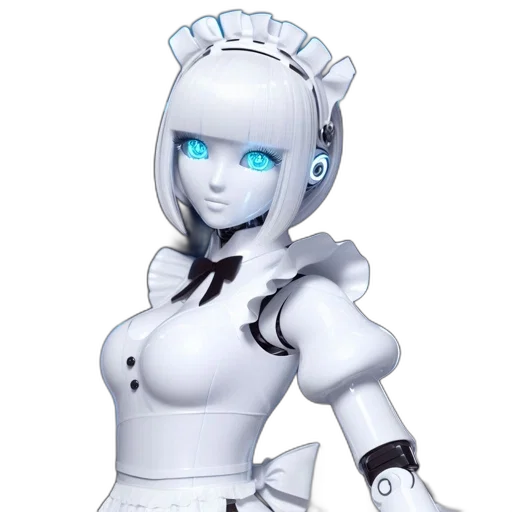 robot, staff, 3d render, concept art transparent PNG cut-out