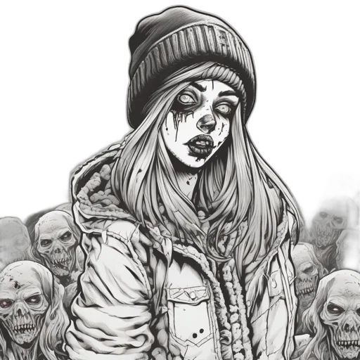 face, jacket, comic book art, concept art transparent PNG cut-out
