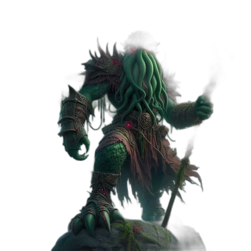 creature, dragon, staff, mask transparent PNG cut-out