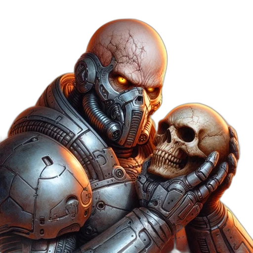 robot, mask, face, concept art transparent PNG cut-out