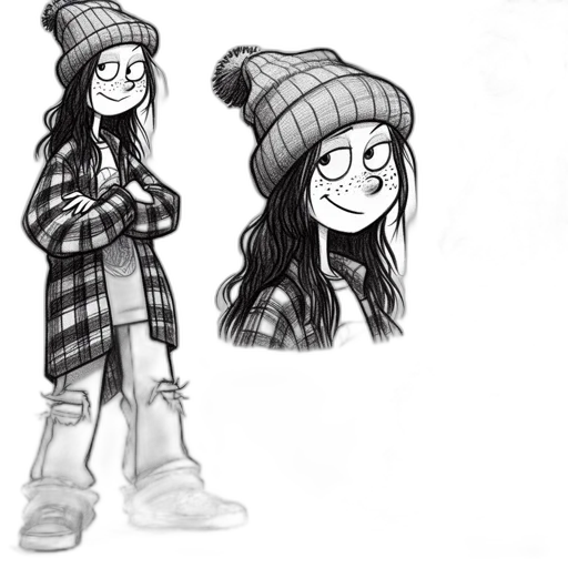 hat, jacket, cartoon, concept art transparent PNG cut-out