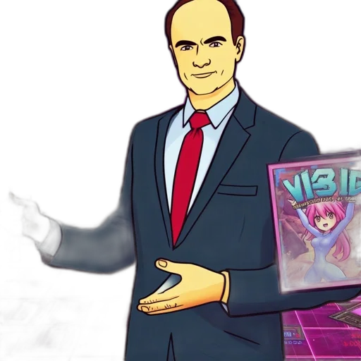 vaporwave, concept art, anime, animated transparent PNG cut-out