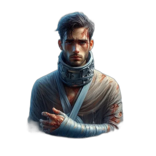 jacket, face, staff, concept art transparent PNG cut-out