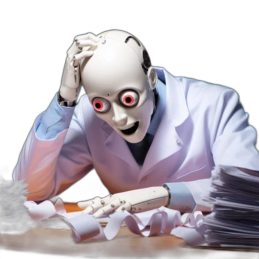 robot, mask, creature, staff transparent PNG cut-out