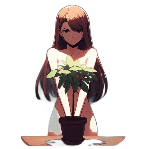 flower, dress, crown, staff transparent PNG cut-out