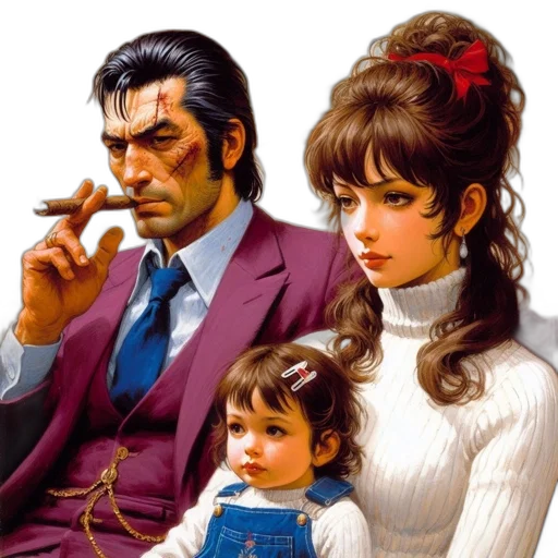 face, concept art, photorealistic, comic book art transparent PNG cut-out