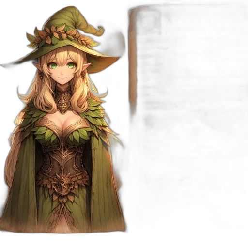 hat, dress, staff, dragon transparent PNG cut-out