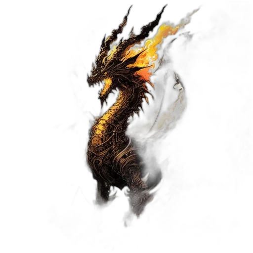 dragon, staff, creature, animal transparent PNG cut-out