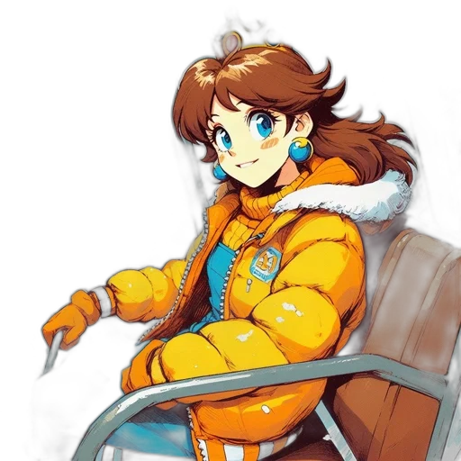 jacket, crown, staff, robot transparent PNG cut-out