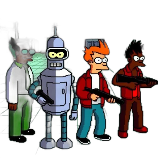 robot, staff, jacket, weapon transparent PNG cut-out