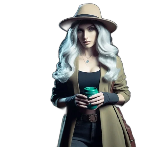 hat, jacket, hair, concept art transparent PNG cut-out