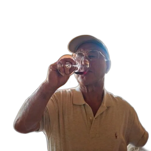 bottle, staff, face, older transparent PNG cut-out