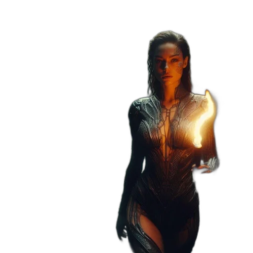 dress, jewelry, mask, staff transparent PNG cut-out