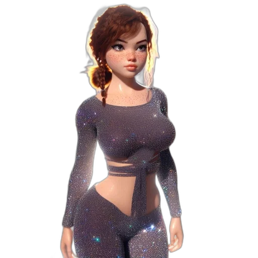 dress, jewelry, robot, 3d render transparent PNG cut-out