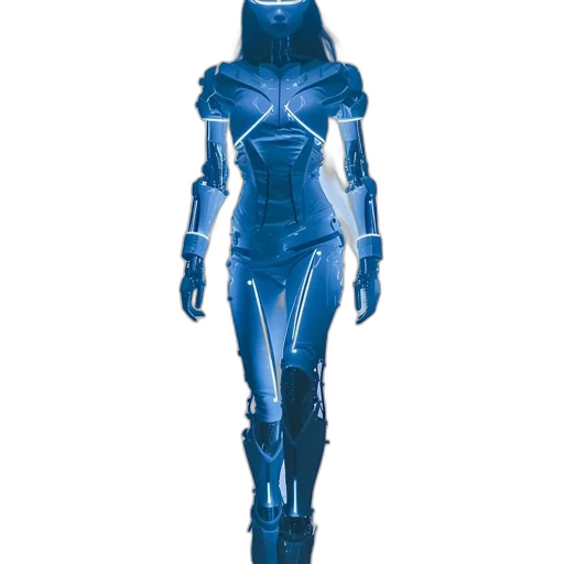 robot, dress, staff, sword transparent PNG cut-out