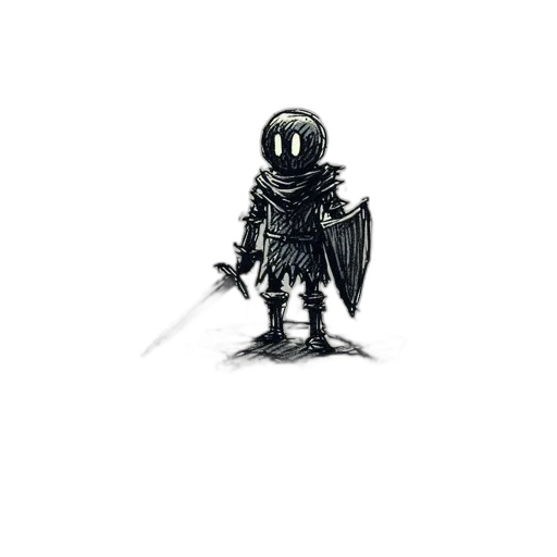 robot, sword, staff, creature transparent PNG cut-out