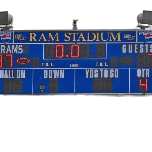 scoreboard, ram, stadium, shows transparent PNG cut-out