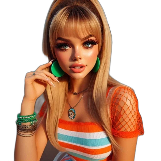 jewelry, dress, face, photorealistic transparent PNG cut-out