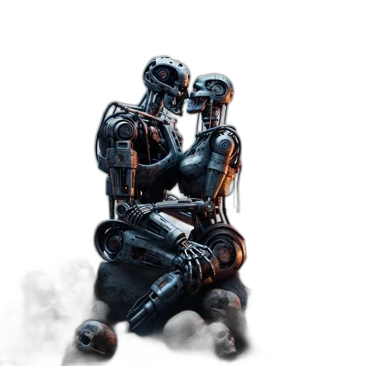 robot, concept art, 3d render, cyberpunk transparent PNG cut-out
