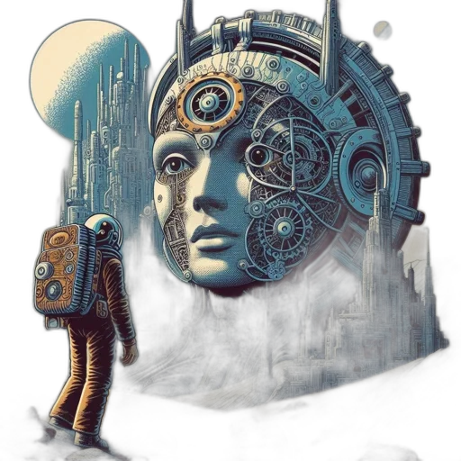 robot, mask, face, concept art transparent PNG cut-out