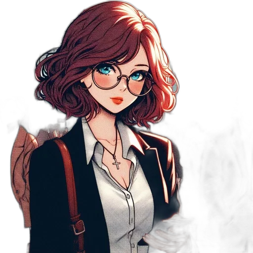 jacket, staff, dress, face transparent PNG cut-out