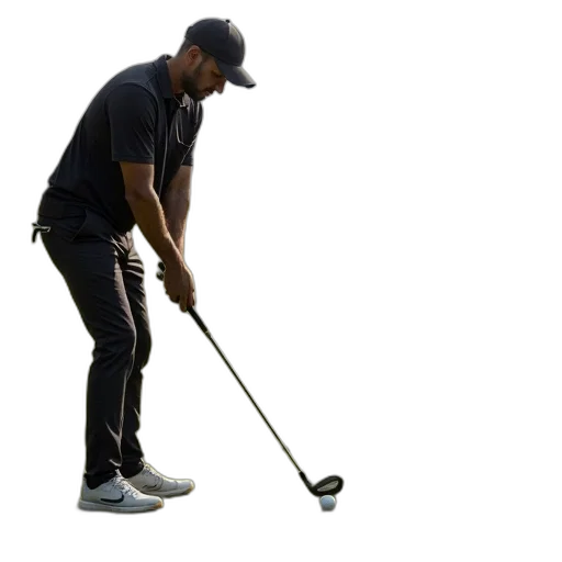 staff, man, hitting, golf transparent PNG cut-out