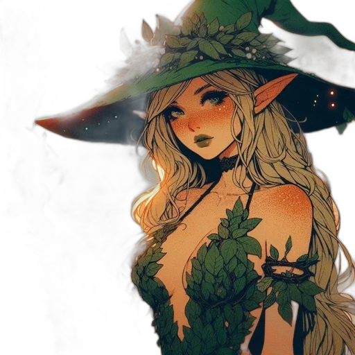 hat, dress, dragon, staff transparent PNG cut-out